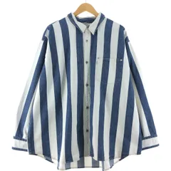 古着 リーバイス Levi's SILVER TAB シルバータブ ストライプ柄 長袖 デニムシャツ メンズXL相当/eaa532206