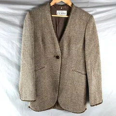 ジャンフランコフェレ Gianfranco Ferre ジャケット ノーカラー ヴィンテージ 裏地付き ウール混 ブラウン系 38サイズ 950291のサムネイル