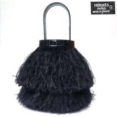 HERMES トゥペ Toupet Bag アリゲーター オーストリッチフェザー 新品同様 美品 箱 販売証明付 エルメス ◆送料込◆質屋-10924y