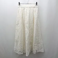 ◇ ⊂ Te’chichi テチチ コットン100％ レース ロング フレア スカート サイズM ホワイト系 レディース E  【1507030001308】