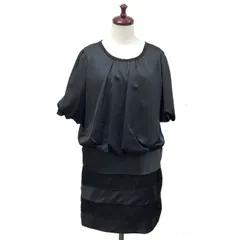 新品 5分袖サテンワンピース 大きいサイズ 黒 17号