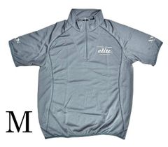 【新品・長期在庫】エリートグリップ 半袖 ハーフジップ メッシュ素材 グレー M ゴルフウェア ■ elite grips