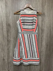 kate spade ケイトスペード 総柄 幾何学模様 Aライン ワンピース size0/白 ■◆ レディース