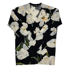 Dolce&Gabbana ドルチェ&ガッバーナ 花柄カーディガン 黒 総柄 カーディガン レディース サイズ42  Lサイズ