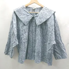◇ ⊂ Samansa Mos2 ETHICAL CRAFTS 長袖 ブラウス サイズF ブルー レディース E  【1503050044073】