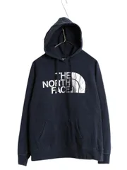 【お得なクーポン配布中!】 ノースフェイス プリント スウェット フード パーカー レディース M / 古着 The North Face アウトドア トレーナー 裏起毛 プルオーバー 紺