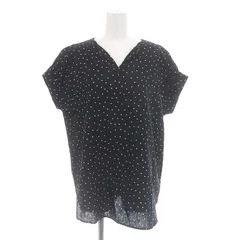 アーバンリサーチ ドアーズ URBAN RESEARCH DOORS 23SS リネンコットン柄スキッパーチュニック ドット フレンチスリーブ M 黒 ブラック /HK ■OS