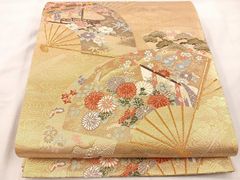 袋帯 3本セット 鶴 菊 扇面 金糸 礼装用 袋帯 3本セット 鶴 菊 扇面 金糸 礼装用 machigiya_nkcon7274