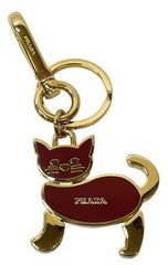 プラダ ネコ キーホルダー ねこ キーリング メタル ゴールド レッド 猫 バッグチャーム レディース メンズ PRADA