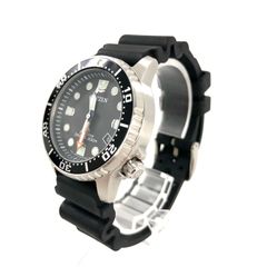 CITIZEN シチズン PROMASTER プロマスター Eco-Drive エコドライブ E168-0029J01 デイト SS/レザー メンズ腕時計 ブラック文字盤 電波ソーラー 稼働品【OE-933】