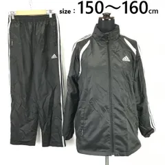 アディダス/adidas★ウインドブレーカー/ジャージセットアップ【子供/キッズ上160・下150/黒/black】ウエストゴム/Jackets/Set up◆sBH920