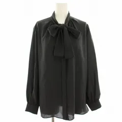 マッキントッシュ MACKINTOSH ポリエステルジョーゼットブラウス シャツ リボン ボウタイ 長袖 38 チャコールグレー G5M08-211-08 /HNのサムネイル