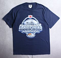 【NFL】デンバーブロンコス 98年 西地区優勝 記念Tシャツ ネイビー Lサイズ ビンテージ