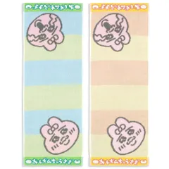 おぱんちゅうさぎ コンパクトタオル しましま フェイス ロング タオル 25×70 綿100％ 綿 キャラクター タオル美術館