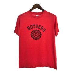 80년대 USA제 Champion 챔피언 RUTGERS 반소매 T셔츠 칼리지 레드(맨즈 X-LARGE) 중고 헌 옷 U1118