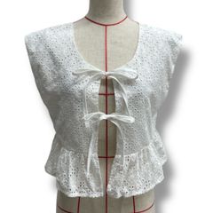 新品 タグ付 未使用 POPPY ポピー レースベスト ベスト ジレ トップス レース あさぎーにょ ホワイト 白 サイズF レディース 夏 ゴーゴー古着マルイ北千住店 7 No.255