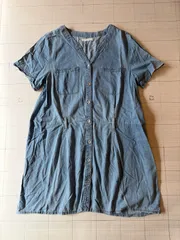 ト2509-⑨-5278 ショコラフィネローブ　chocol raffine robe デニムシャツワンピース　ライトブルー