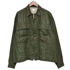 MASU　エムエーエスユー　2021SS　FOIL COATED ON LINEN ZIP-UP BOXY SHIRTS　ジップアップリネンシャツジャケット　MFSS-SH0221　8054000207244
