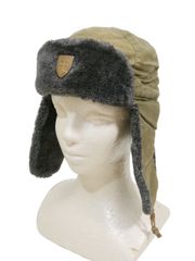 チェコスロバキア軍 76年 ウシャンカ ボアキャップ ピンバッジ付き OD 54cm 画像現品