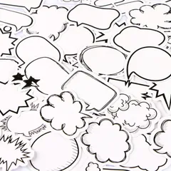 【特価セール】フレークシール ステッカー 吹き出し スケジュール 白 おしゃれ かわいい 黒 手作り フレークシール ふきだし 手帳 アルバム デコ コラージュシール 手紙 カレンダー YOVOY 2箱 90枚