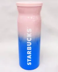 【中古】マグカップ・湯のみ ピンク×ブルー ステンレスボトルグラデーション355ml 「スターバックスコーヒー」