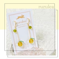 ♢ゆずピアス/イヤリング♢ 天然石 : シトリン ペリドット 匿名配送