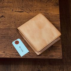 二つ折り財布 イタリア産ヌメ革 レザー メンズ 財布 長財布 ハンドメイド