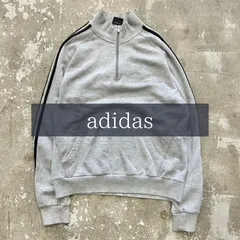 adidas アディダス トラックジャケット ジャージ スウェット パフォーマンスロゴ ハーフジップ 古着 2XL スポーツウェア ブロークコア