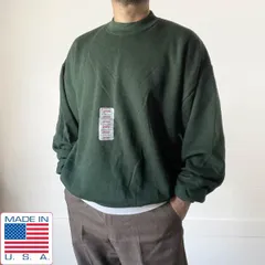 新品 80s USA製 JERZEES 無地 スウェット XL 緑系 グリーン ブランク ジャージーズ クルーネック トレーナー ビンテージ D152-13-0004ZV