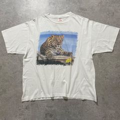 00s.アニマルプリント 半袖Tシャツ ホワイト XL【ST185】