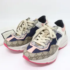 IT4VV6MOL8QO GUCCI グッチ GG マイクロ スニーカー ローカット 厚底 レースアップ シューズ 靴 レディース サイズ 35 1/2