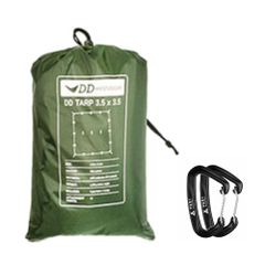 DDタープ 3.5x3.5 Tarp フォレストグリーン 高破断強度カラビナ付き