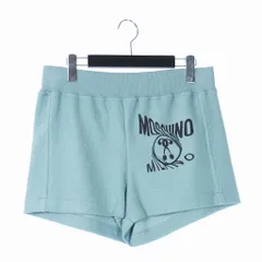 モスキーノ MOSCHINO 20SS ロゴプリント トラック ショーツ ハーフパンツ 44 ライトブルー 青 A0335のサムネイル
