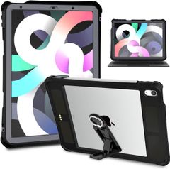iPad Air11防水ケース2024 ipad Air4/5防 2020/2022 ipad Air4/air510.9イン防水カバー第4/5世代タブレットケース IP68 スタンド機能付き ストラップ付き スタンド機能 アウトドア お風呂 ブラック)