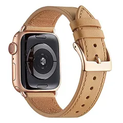 キャメルロースゴールド_384041mm コンパチブル Apple Watch バンド アップルウォッチ バンド 本革製 レザー おしゃれバンド iWatch Ultra2Ultra Series 987654321SESE2に全機種対応 交換ベルト 男女兼用