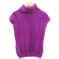 プロポーション ボディドレッシング PROPORTION BODY DRESSING ニット カットソー 半袖 タートルネック ウール 4 パープル 紫 /YM31 ■MO