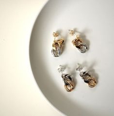 ピアス 両耳用 ミックスカラー チェーンピアス コンビカラー シンプル ガラス 真鍮 チタンポスト オフィスカジュアル カジュアル レディース ジュエリー 大人 大人かわいい 韓国アクセサリー 355p シースキー【seasukii】