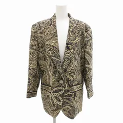 レオナール LEONARD FASHION ファッション テーラードジャケット 1B 総裏 総柄 シルバーボタン 絹 シルク 13AR 黒 ブラック ベージュ /FFのサムネイル