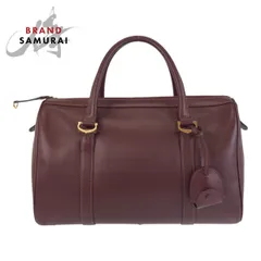 カルティエ　ボストンバッグ　マストライン　ゴールド金具　レザー　ボルドー CARTIER カルティエ マストライン ボルドー ゴールド金具 レザー