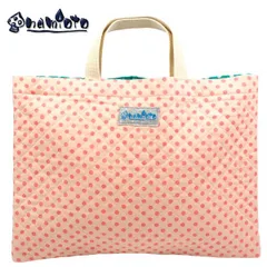 日本製　子供　手提げ　ハンドメイド　レッスンバック　手提げ袋　おけいこバッグ　保育園　幼稚園　小学生　男の子　女の子　ブルー　水色　ピンク　ドット柄　水玉　手作り　子供用　キッズ　お稽古　入学準備　かばん　かわいい