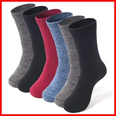 【在庫処分】ワーク 登山 アウトドア 作業用 スポーツ カジュアル 軍足(安全靴にも最適) 吸汗 消臭 ソックス 天然高級綿 カラー4色 破けにくい 蒸れない 6足セット 丈夫 厚手 【24～27㎝ メンズ 靴下 】【26～28cm】 [YUWA]