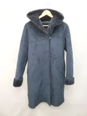 ◇ URBAN RESEARCH ROSSO ロッソ シンプル ロング 無地 フード 長袖 ムートンコート サイズFREE ネイビー レディース P  【1404250009070】のサムネイル