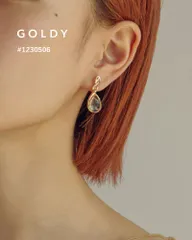 【SALE】GOLDY/ゴールディ/ツイスト フレーム × マーブル ドロップ ピアス/アクセサリー/1230506