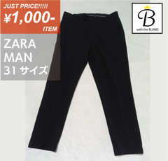 【275】ZARA　MAN　黒　スラックス　USA31【with B】