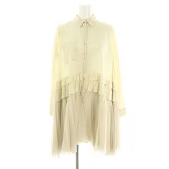 レキサミ REKISAMI シフォンドッキング シャツワンピース ミニ 長袖 シルク 36 ベージュ /HK ■OS ■SHのサムネイル