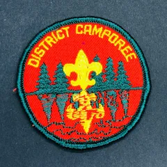 ビンテージ　ワッペン 『 ディストリクトキャンポリー 』　アメリカ　当時物 　USA 古着　ハンドメイド　素材　ワークシャツ　ツナギ　帽子 ビンテージ　パッチ　(WAP046)