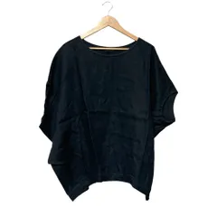 美品 mizuiro ind ミズイロインド リネン オーバーサイズ カットソー ネイビー レディース 古着 中古 USED