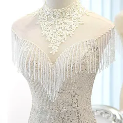 美しい刺繍にデザインのスパンコールイブニングドレス?.?