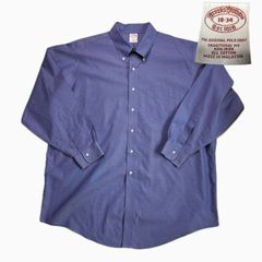 送料無料 即決★ブルックブラザーズ★18-34 ブルーシャツ ワンカラー ボタンダウン 100%綿 Brooks Brothers メンズ sh250407