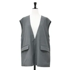 martinique マルティニーク ベスト グレー サイズ:FREE | Vネック ウール ベスト / ジレ | プルオーバー ノースリーブ ポケット スリット | トップス レイヤード 重ね着【レディース】【中古】【K4548】
